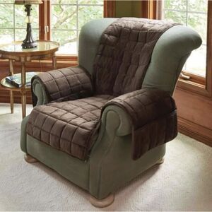Hammacher Furniture Protecting Pet Dog Cat Recliner Cover Chocolate Nonslip NWT